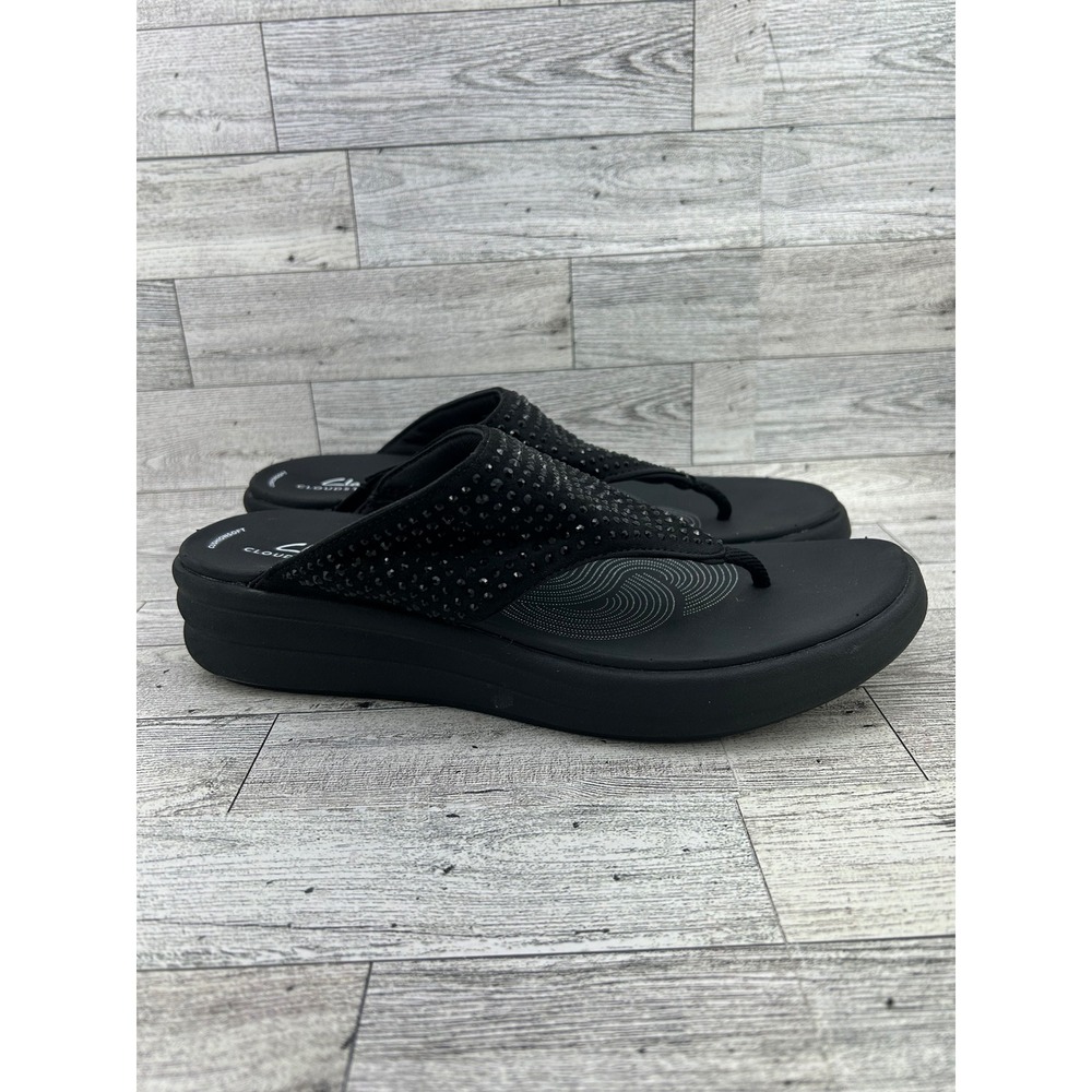 Clarks Black Embellished Thong Sandals - Picture 7 of 14